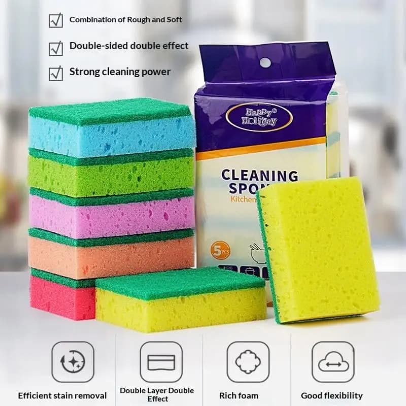 Sponges kit for washing dishes, 10 pieces/sets – Sponges for pots, tools for removing rust and stains for cleaning the kitchen with brush sponge