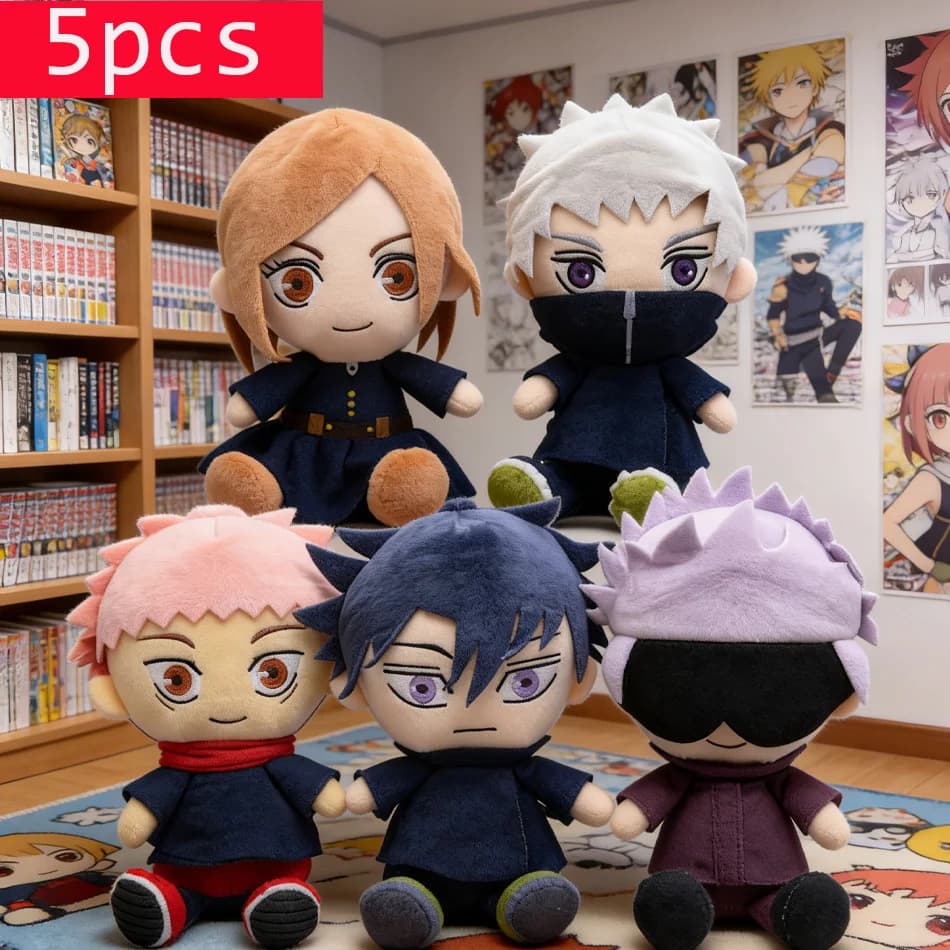 1-5pcs Jujutsu Kaisen Plush Toys Anime Gojo Plushies Fushiguro Megumi Kugisaki Nobara Gojo Satoru Soft Stuffed Dolls Kids Gifts