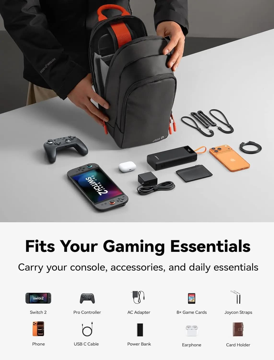 Borsa a Tracolla per Switch 2, ROG Xbox Ally X, Steam Deck, Legion Go 2, Custodia Protettiva da Viaggio per Console Portatile BG0131