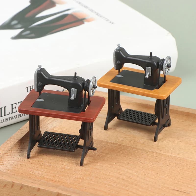 Macchina da cucire in miniatura per casa delle bambole 1:12, modello di arredamento per bambole, giocattolo decorativo
