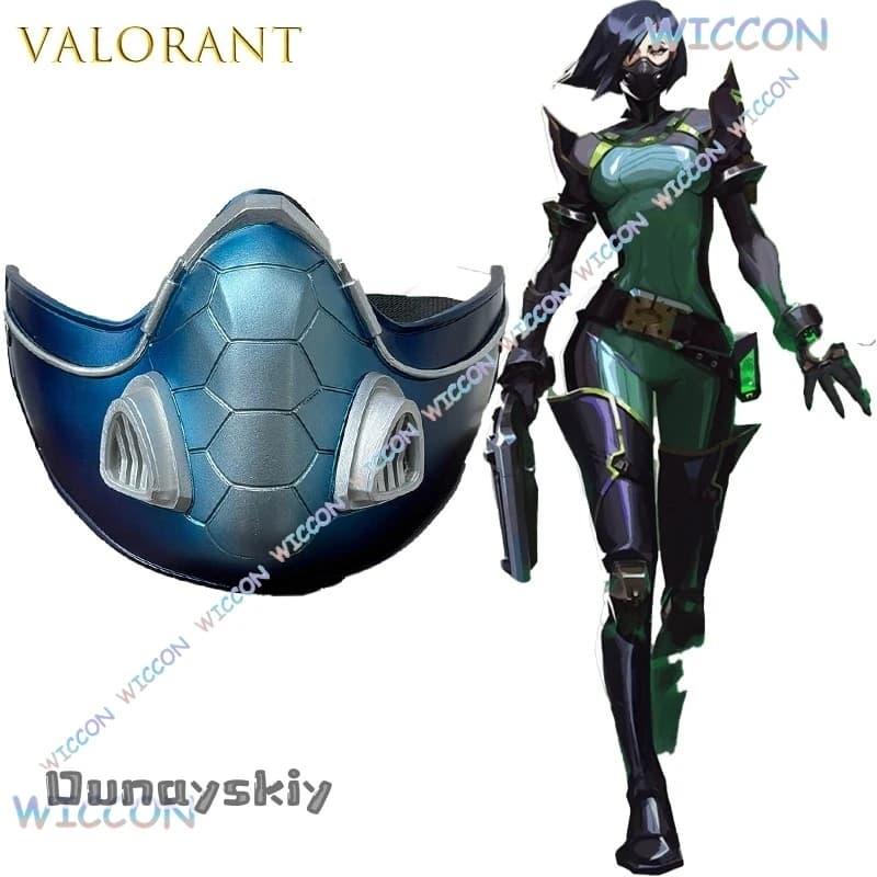 Valorant Viper Snake Mask Cosplay Wig Halloween Character of the game Cover for face Scary costume accessory Anime Party RolePlay Halloween