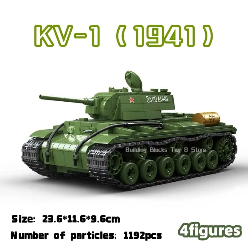 1192PCS WW2 Serie Militare Classico KV-1 (1941) Carro Pesante Modello Collezione Compatibile Building Blocks Giocattoli Dei Mattoni per I Ragazzi Regali