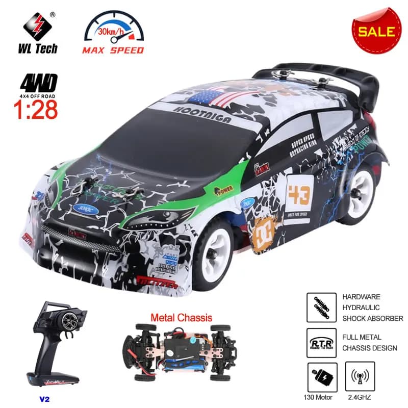 WLtoys K989 1:28 4WD 2.4G Mini RC Racing Car ad alta velocità fuoristrada telecomando Drift Toys Alloy Vehicle per bambini bambini regalo