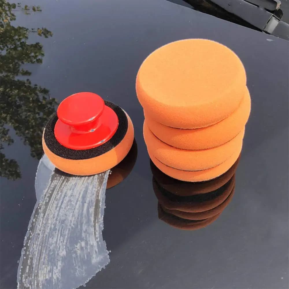 Kit di 6 applicatori per cera auto, spugne morbide in schiuma con impugnatura per lucidatura e pulizia dell'auto