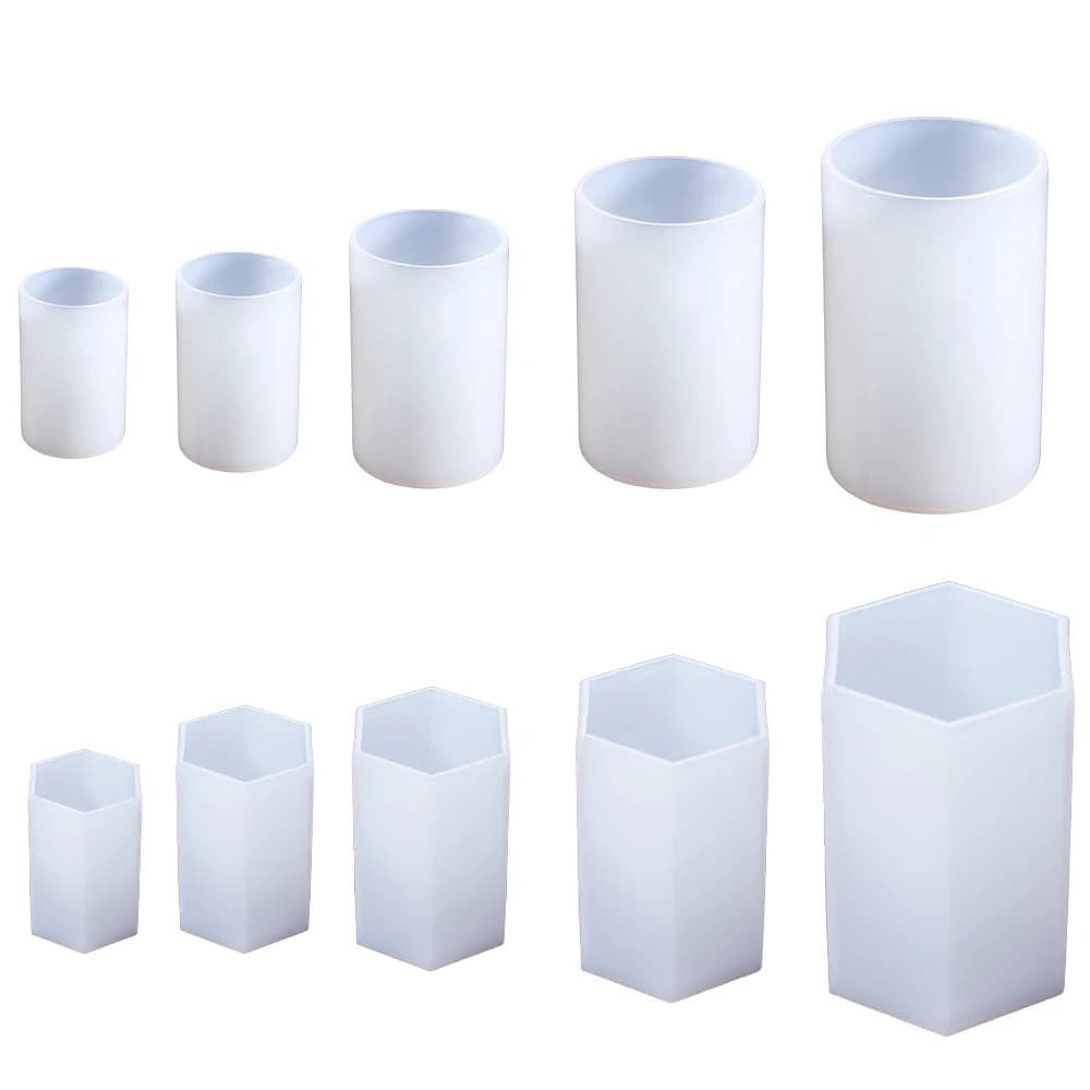 Cylinder Silicone Mold Epoxy Resin Hexagonal Mold for Candle Casting in Epoxy Resin DIY Craftsmanship Home Table Decoration