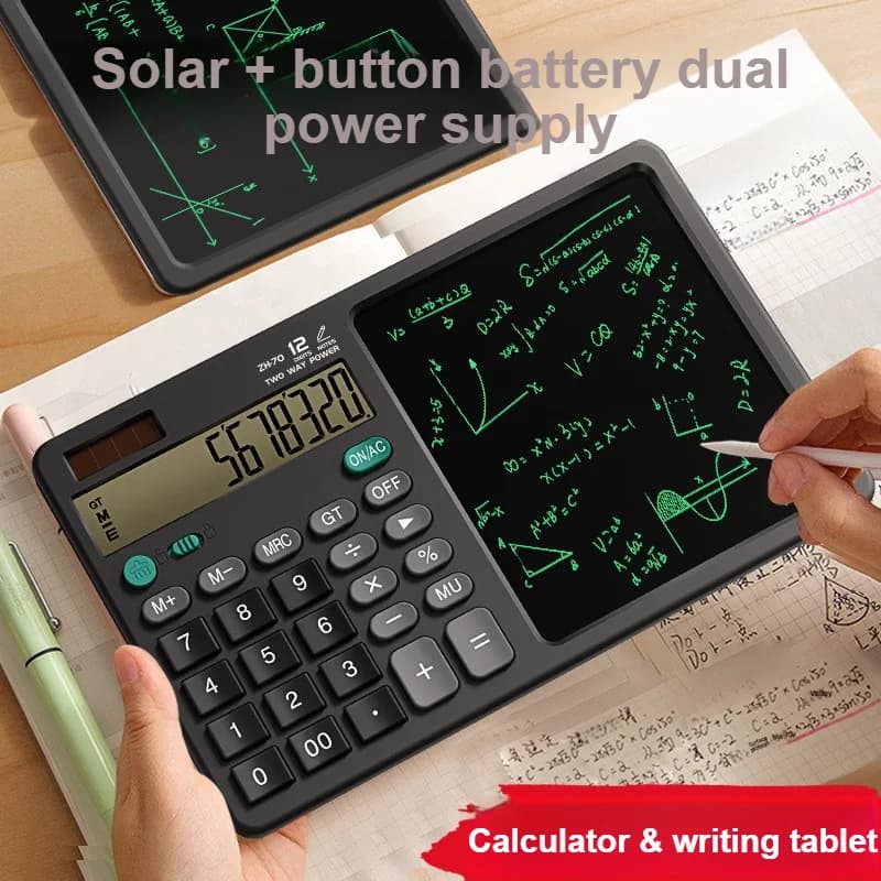 Calcolatrice Scientifica con Tablet LCD Portatile per Scrittura e Disegno, Grande Schermo per Studio, Ufficio, Bozze e Promemoria, Pratica e Multifunzionale