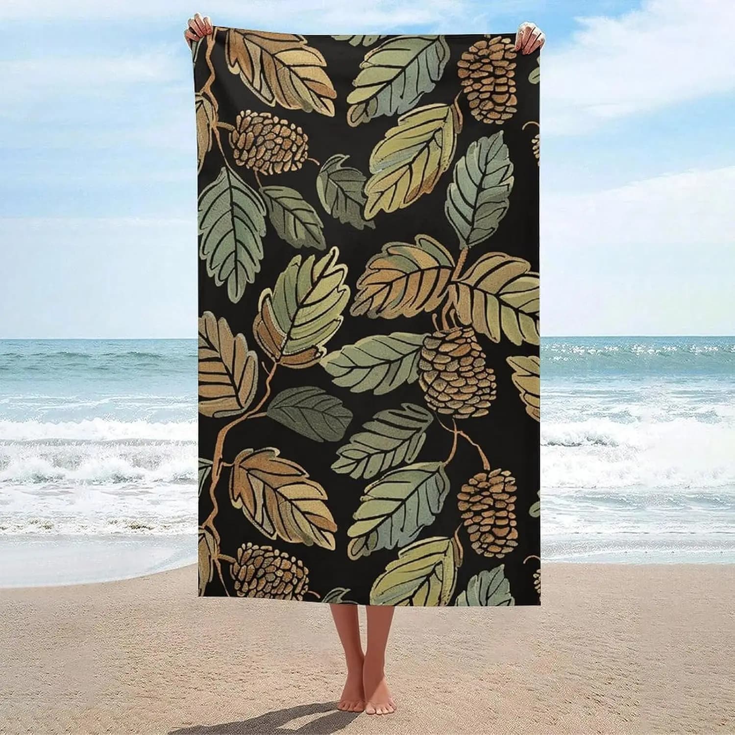 Telo Mare Verde Oliva Chiaro per Adulti, Asciugamano da Bagno ad Asciugatura Rapida, Anti-Sabbia e Altamente Assorbente per Piscina, Palestra, Viaggi