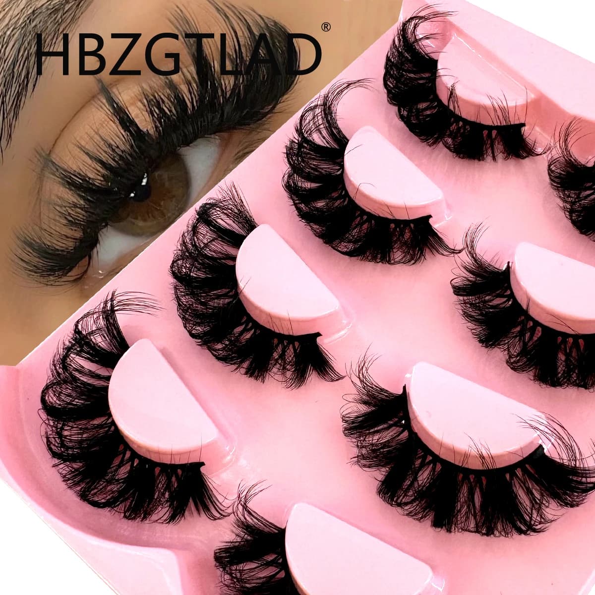 HBZGTLAD 4 pairs fake eyelashes thick fake eyelashes long dramatic eyelashes fake 3D facets full strip wholesale Ma