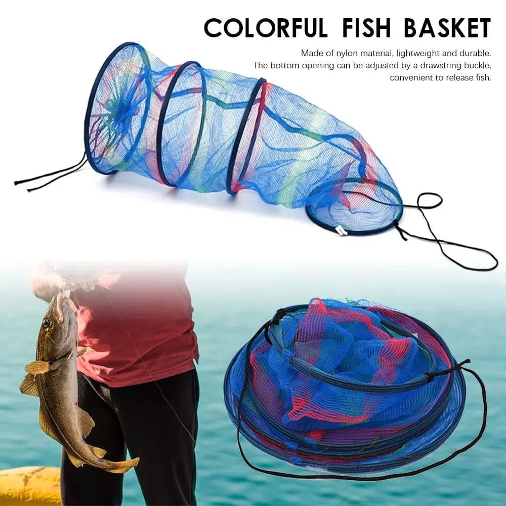 Mini fishing basket three-layer foldable portable crab, lobster, shrimp, fish cage, fish protection fishing accessories