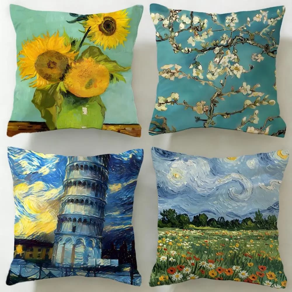 Federa per cuscino del pittore classico Vincent van Gogh, morbida e facile da lavare, versatile per divano, letto, viaggi e ufficio