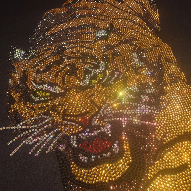High-quality Shiny Tiger South China Tiger Drill Figure Series DIY Ironing Sweater Jacket Clothing Accessories Large Patches