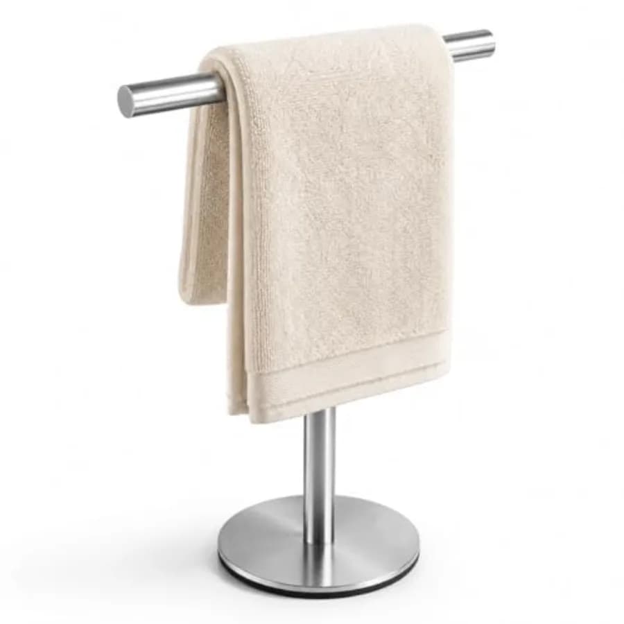 Bath Hand Towel Holder Standing, 13 Inch T-Shape Towel Bar Rack Stand, SUS304 Stainless Steel Brushed Finish, Tower Bar for Bat