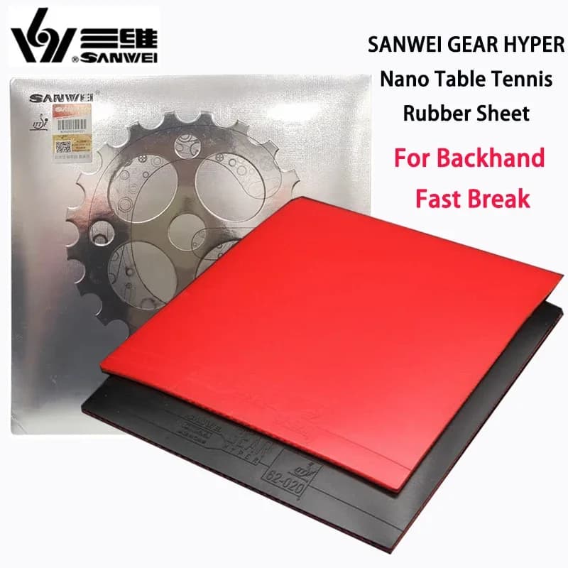 SANWEI GEAR HYPER Nano Foglio di Gomma da Ping Pong Brufoli in Gomma da Ping Pong semipegolante Backhand Fast Break con Spugna per Torta