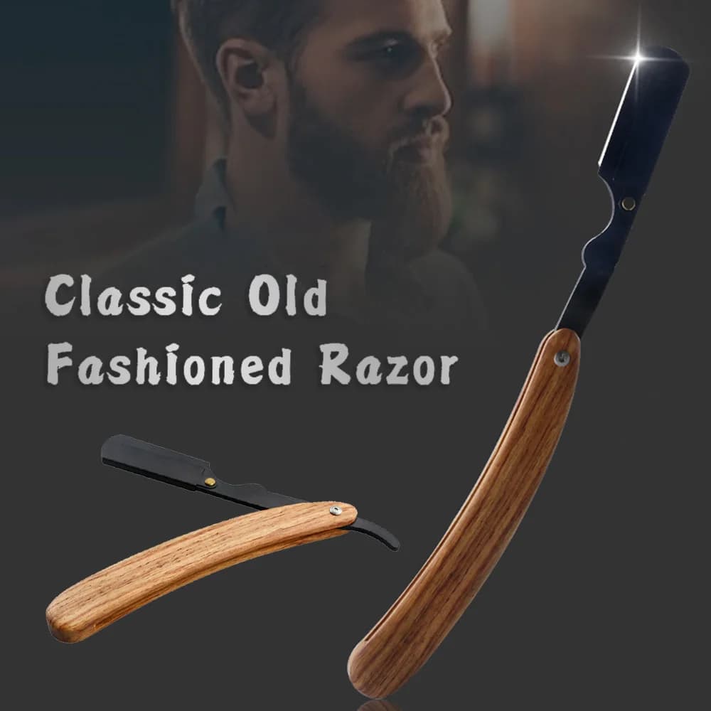 Rasoio per barba Rasoio per barba pieghevole in palissandro in acciaio inossidabile Rasare il viso Rasoio pieghevole portatile per uomo