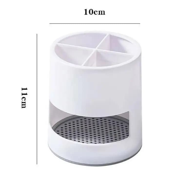 Toothbrush Holder 2 Cup With Toothpaste Rack and Drainage Holes Sturdy Organizer for Home and Apartment Bathrooms