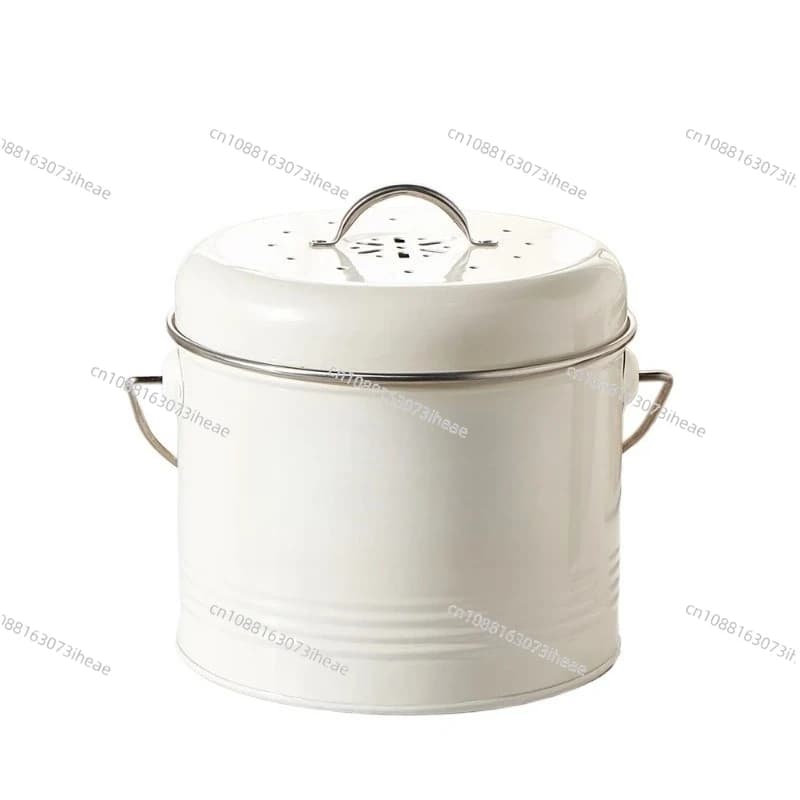 Contenitore per compost domestico in stile nordico Contenitore per compost da cucina in acciaio inossidabile da 3 litri Compositore da cucina per filtro per carbone per rifiuti alimentari ZM924