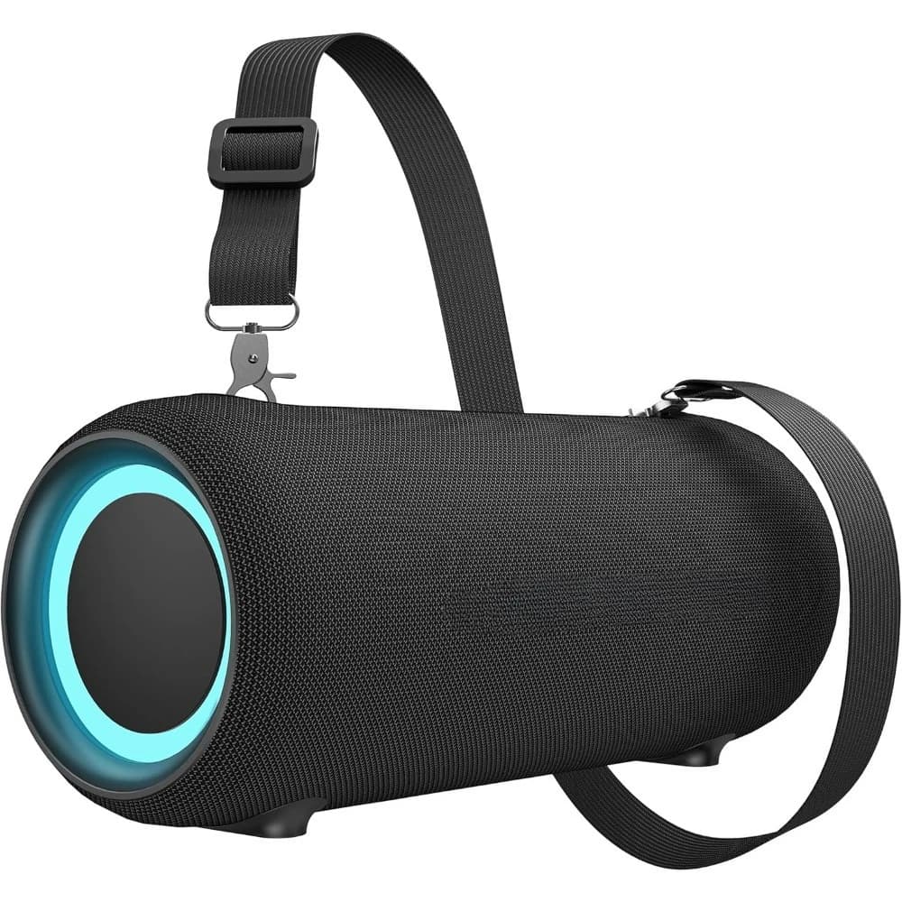 Portable Bluetooth Speaker 40W Low Deep Low Light RGB Outdoor Waterproof IPX5 Speaker with Adjustable Strap