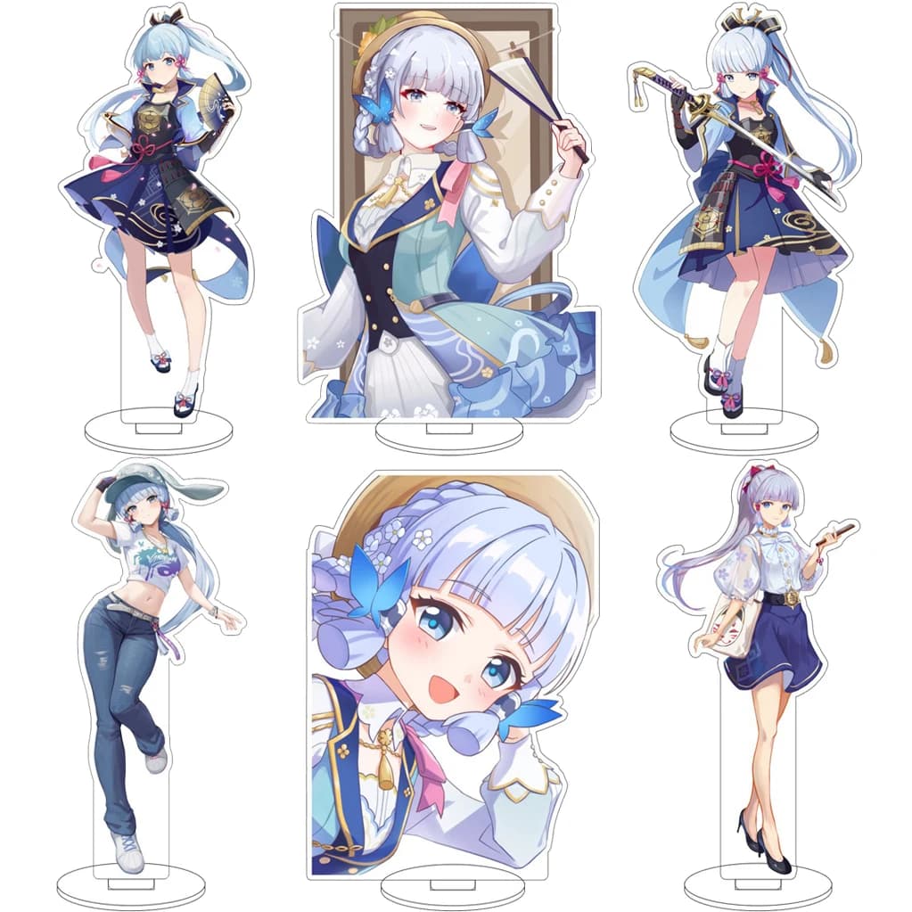 Statuetta Anime Genshin Impact da 16CM ‌ Kamisato Ayaka Cos Statuetta in acrilico con supporto, regali di Natale, ornamenti