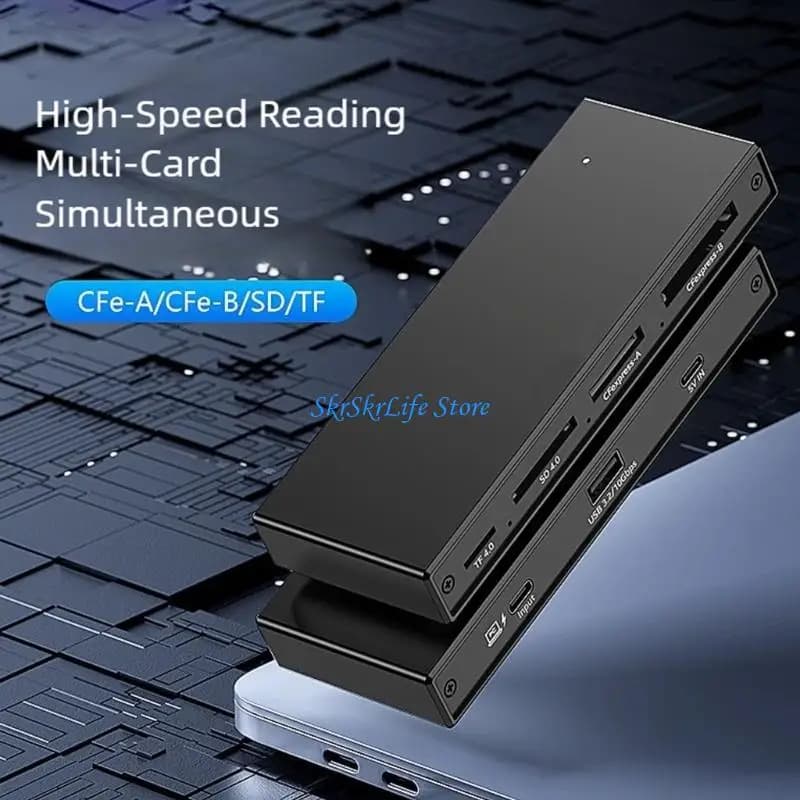 Lettore schede a interfacce multiple E65E per schede CFe Tipo B Tipo A TF SD4.0 per sistemi tramite USB 3.2