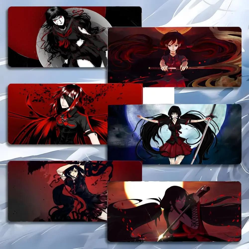 B-Blood-c Tappetino per mouse Anime Horror, tappetino per mouse grande da gioco con bordi rinforzati, tappetino da scrivania per PC