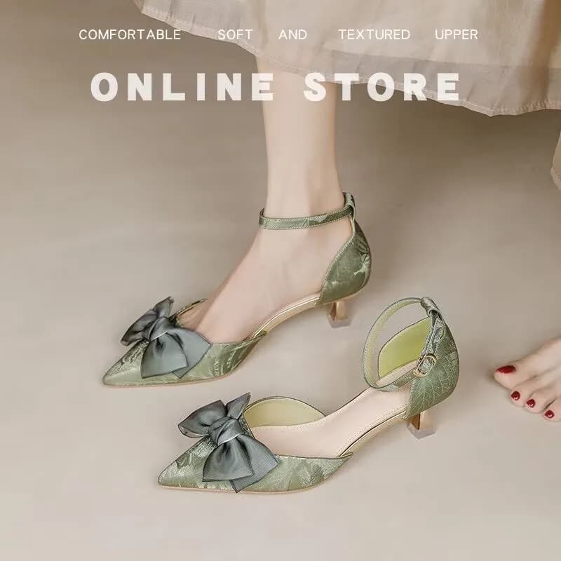 Shorts with Bow-shaped Headband Sandals in New Style 2026 - Elegant Summer Pointed-toe French-style High Heels