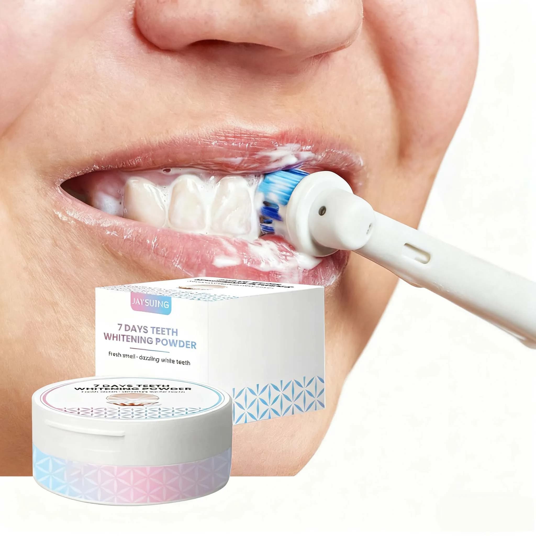 Polvere per denti schiarente da 7 giorni Allevia l'inconforto delle gengive Rimozione della placca dentale Pulizia profonda Riparazione dei denti Smalto Polvere per l'igiene orale