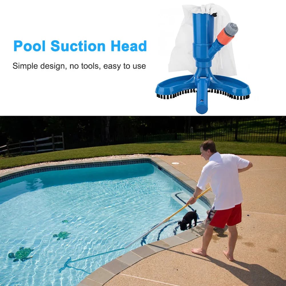 Aspiratore professionale per piscina con spazzola, kit di pulizia multifunzione leggero con spina EU per laghetto e fontana
