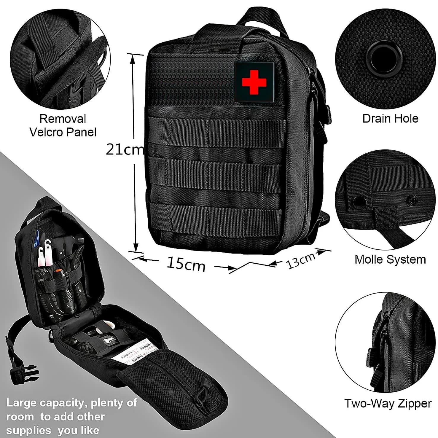 Outdoor Survival First Aid Kit Survival Tools Multifunctional Camping Tactical Waist Bag Equipment