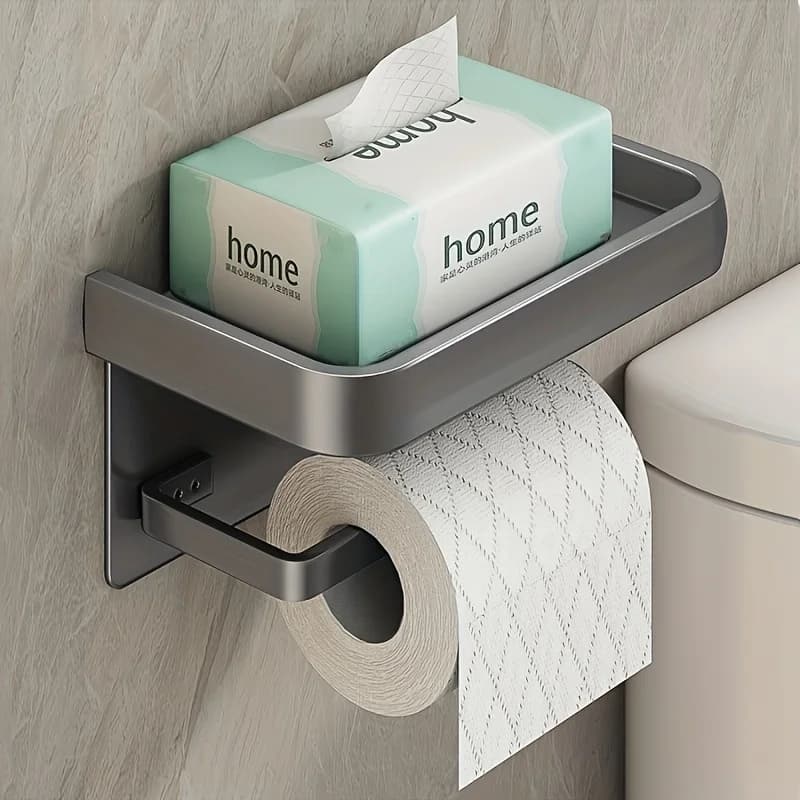 Portarotolo per carta igienica portarotolo per cellulare a parete scaffali in alluminio accessori per il bagno portaoggetti per il bagno
