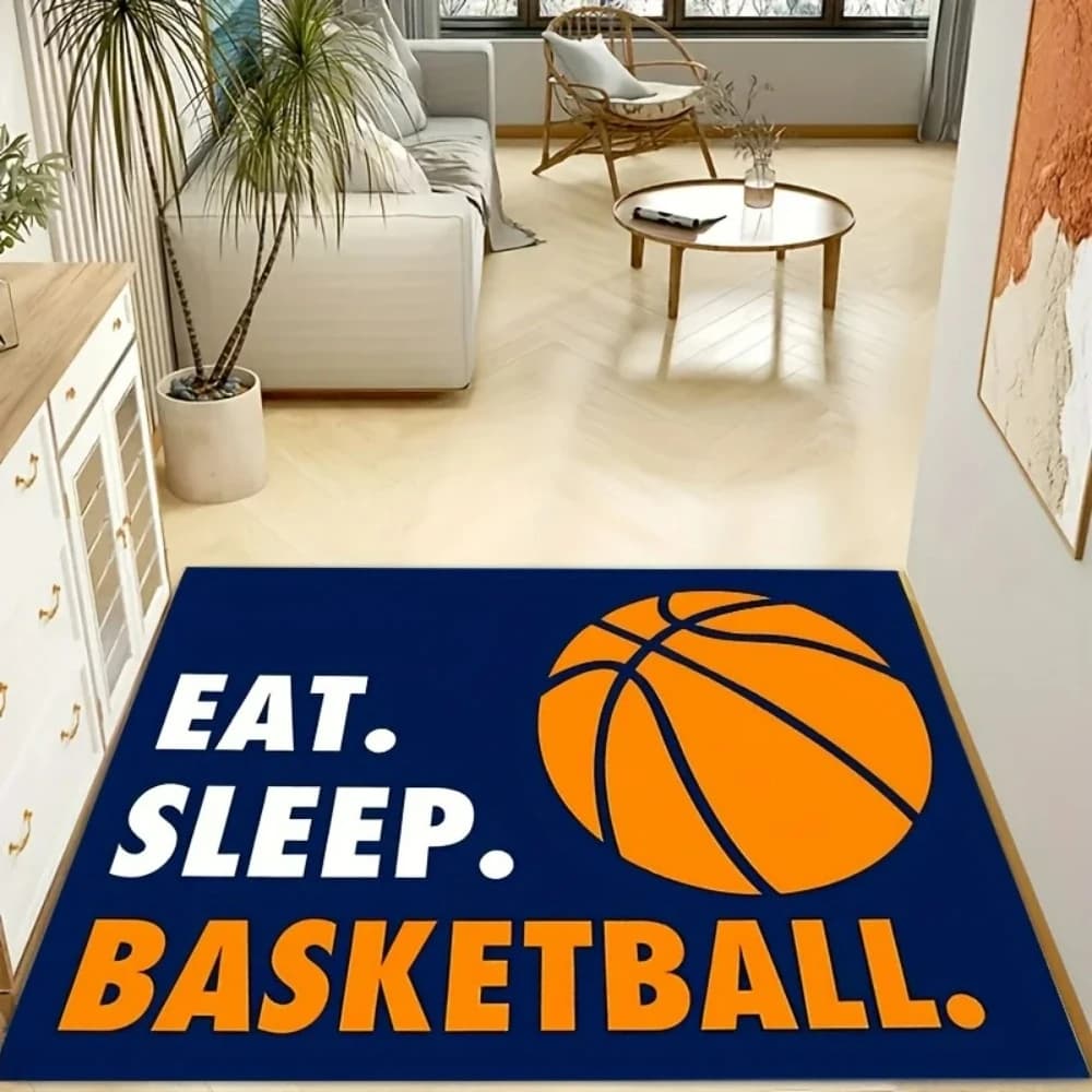 Tappetino per amanti del basket - _Eat. Dormire. Design per Ingresso Sportivo a Tema Basket, Perfetto per Tifosi e Giocatori, Decorazione Sportiva