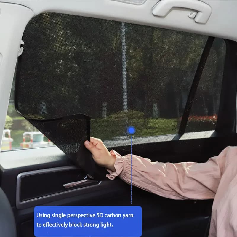 Tenda parasole pieghevole per finestrino per auto in fibra di carbonio, protezione per la privacy, tenda parasole magnetica anti-UV per auto