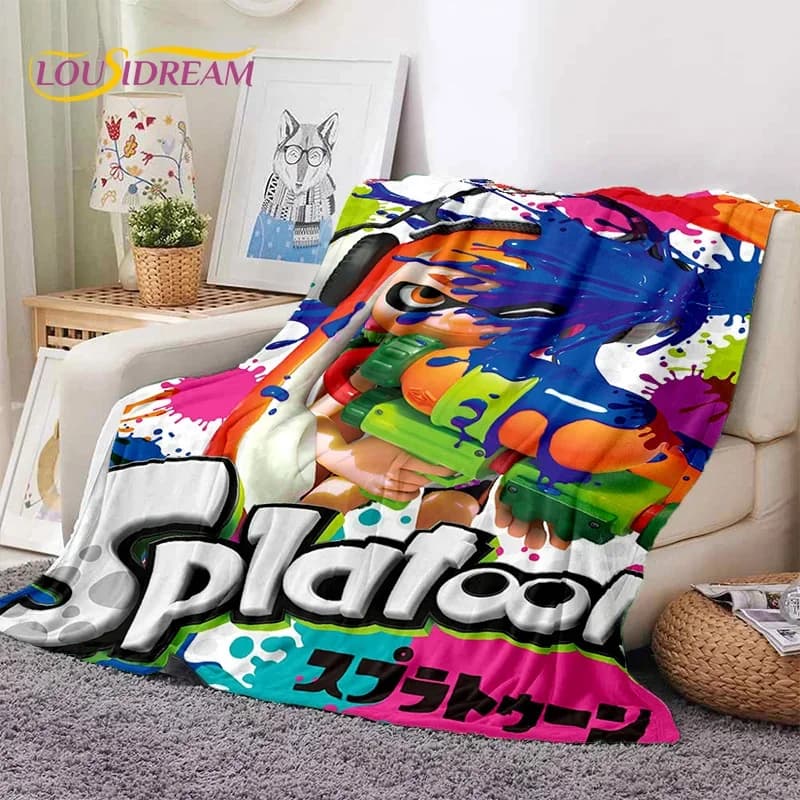 Splatoon3 PC Gamer Cartoon Gioco Coperte morbide, Mantiene caldo Coperta da tiro Coperta comoda per letti da picnic Divano Casa Camera da letto Regalo