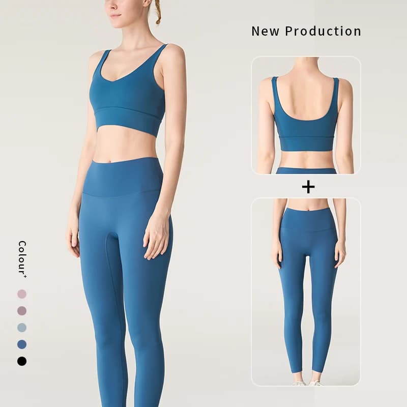 2-piece yoga clothing Women's suit Sportswear Pilates Fitness yoga set Athletic racing suit Fitness suit