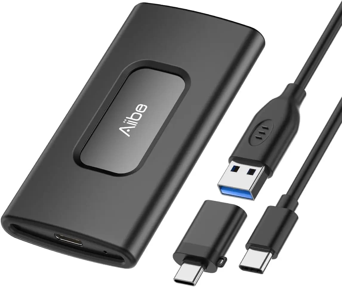 SSD Portatile da 2TB USB-C, Disco Rigido Esterno, Trasferimento Veloce 1050MB/s per iPhone, Laptop, Mac, PS5 - Nero