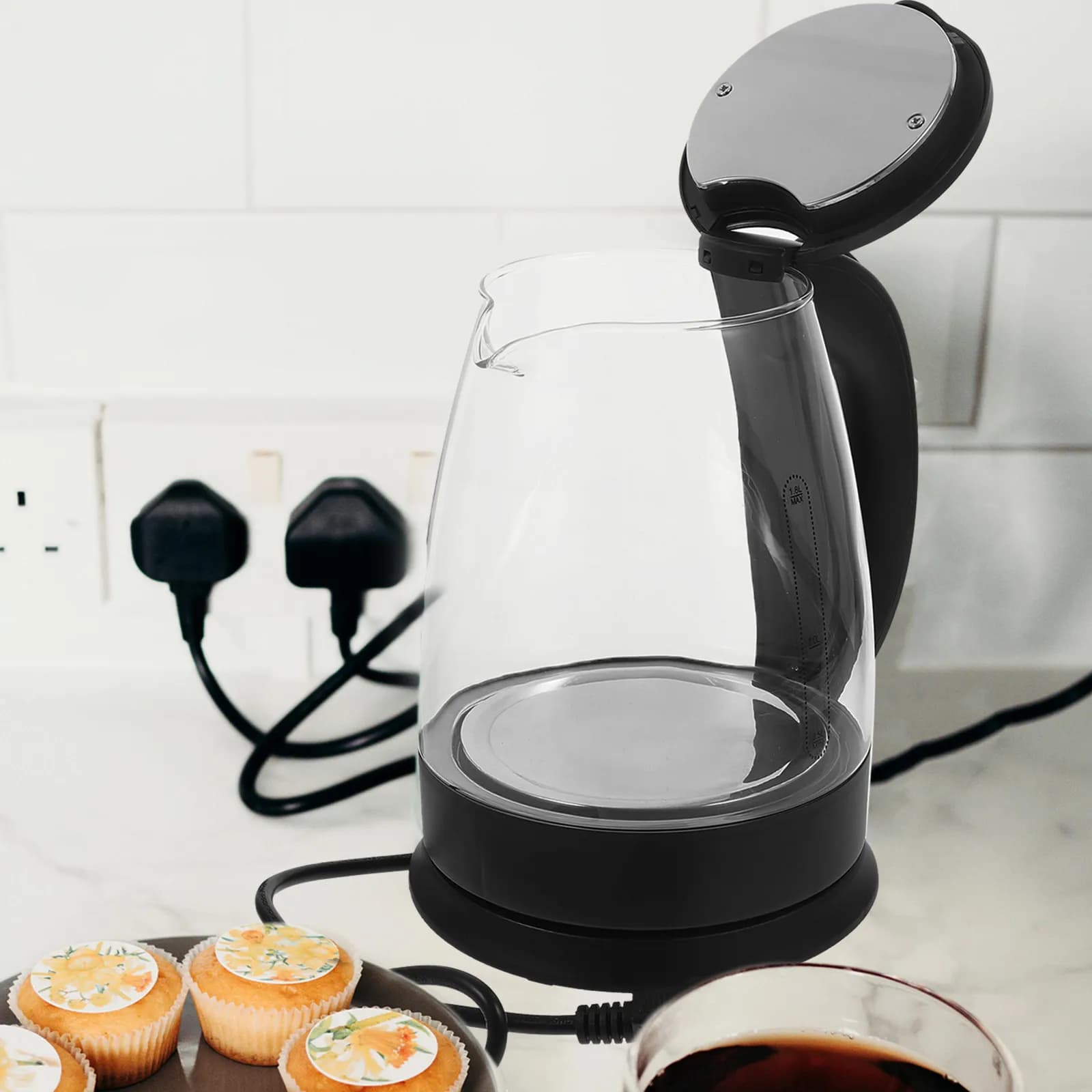 Electric Water Kettle Large Capacity Kitchen Hot Water Boiler Household Kettle Auto Power Off Dry Burning Protection Detachable