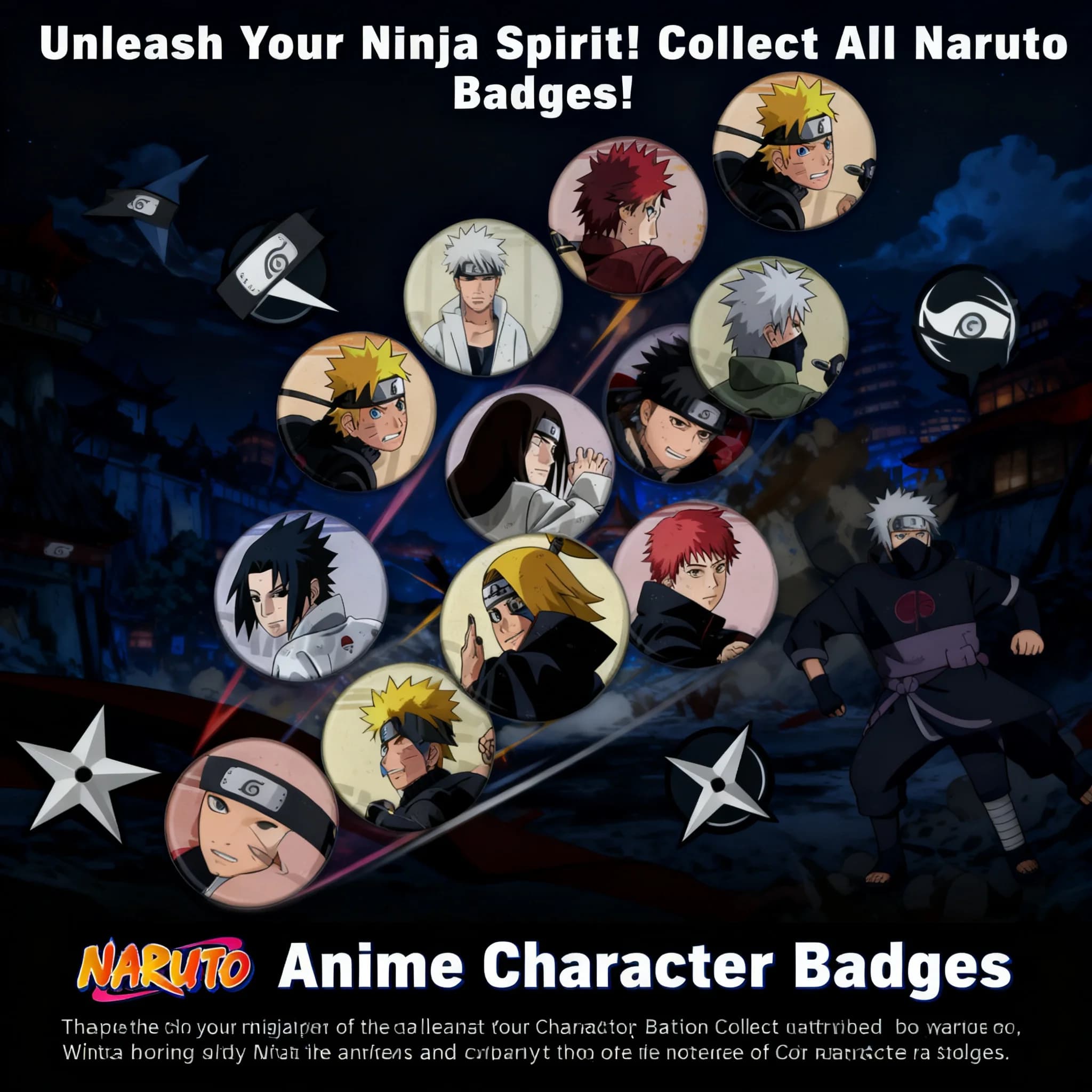 Set di Spille Anime Naruto: Kakashi, Itachi, Neji - Ciondoli e Accessori Lucidi da Collezione, Regalo Cosplay