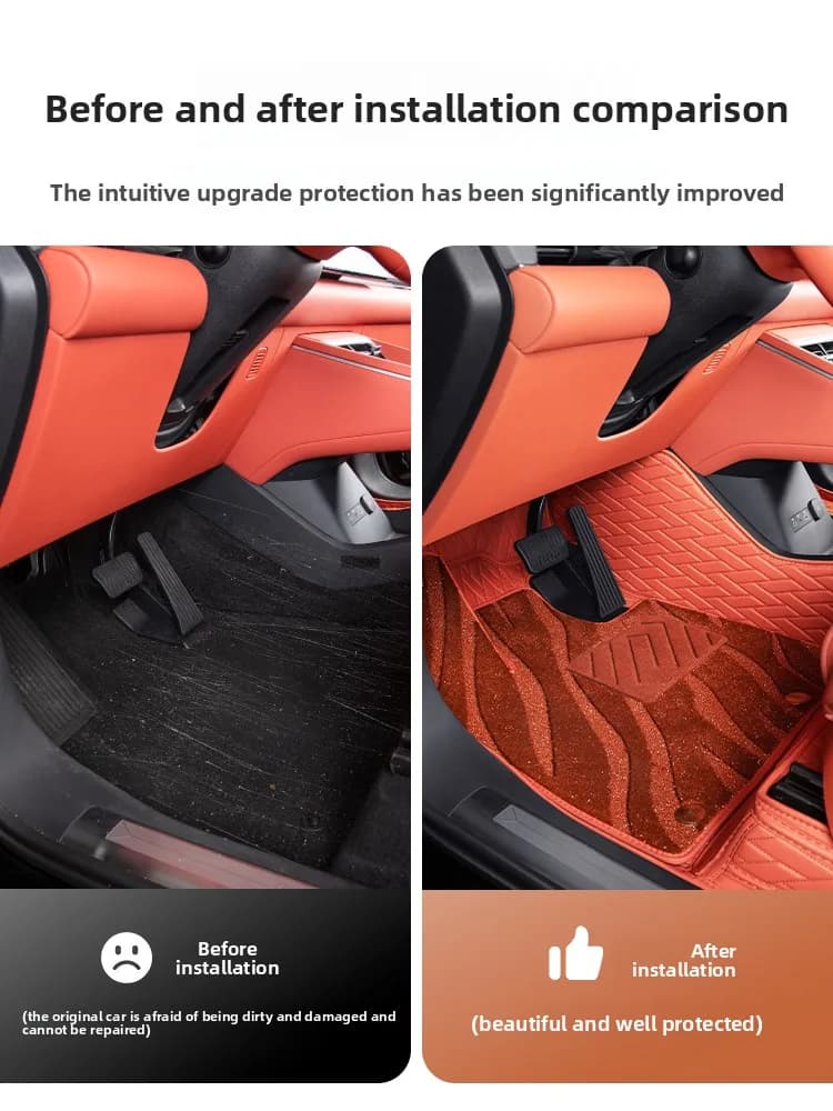 Per BYD Sealion 8 Tang L DM/EV 4Pc Tappetini per auto Tappetino completamente circondato Doppio strato in pelle Bobina Tappeto Tronco Pad Accessorio