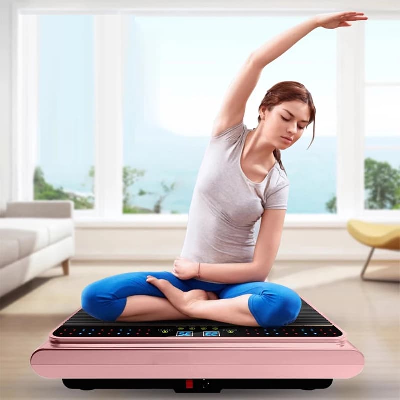 Macchina per esercizi con piastra vibrante Macchina per piattaforma vibrante per tutto il corpo con fasce di resistenza per barra Pilates per il fitness domestico