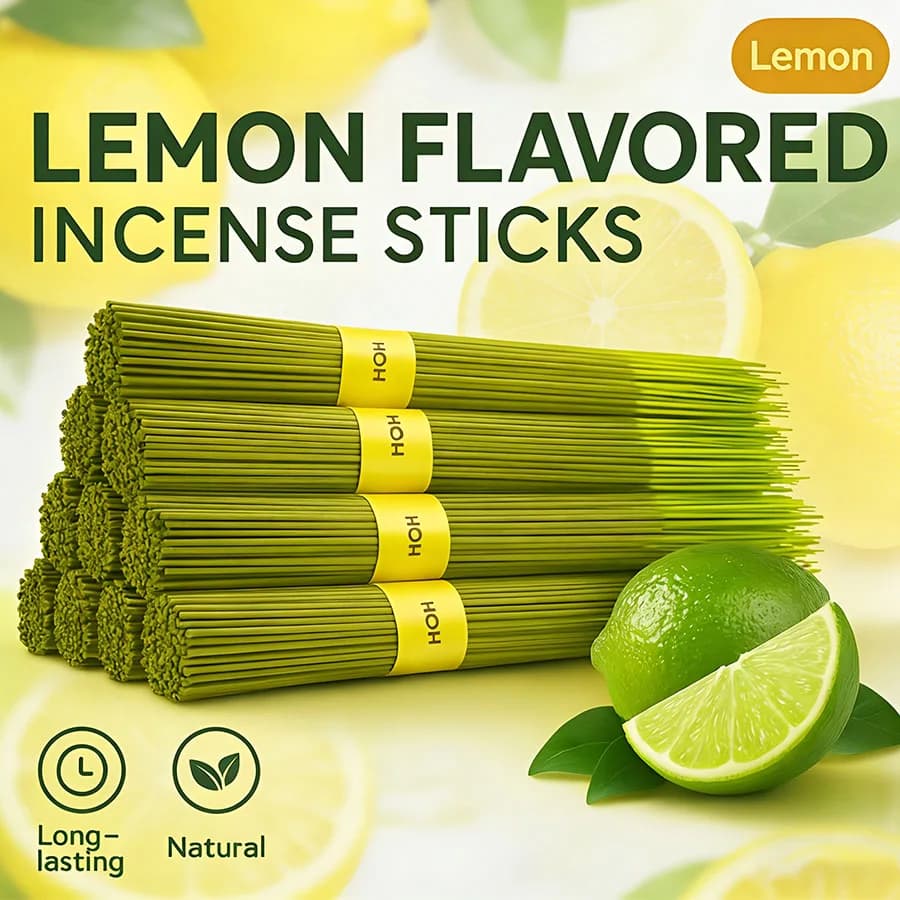 20/50/75/100 bastoncini di incenso naturale al limone, edizione estesa per aromaterapia, tempo di combustione prolungato, adatti per yoga, meditazione