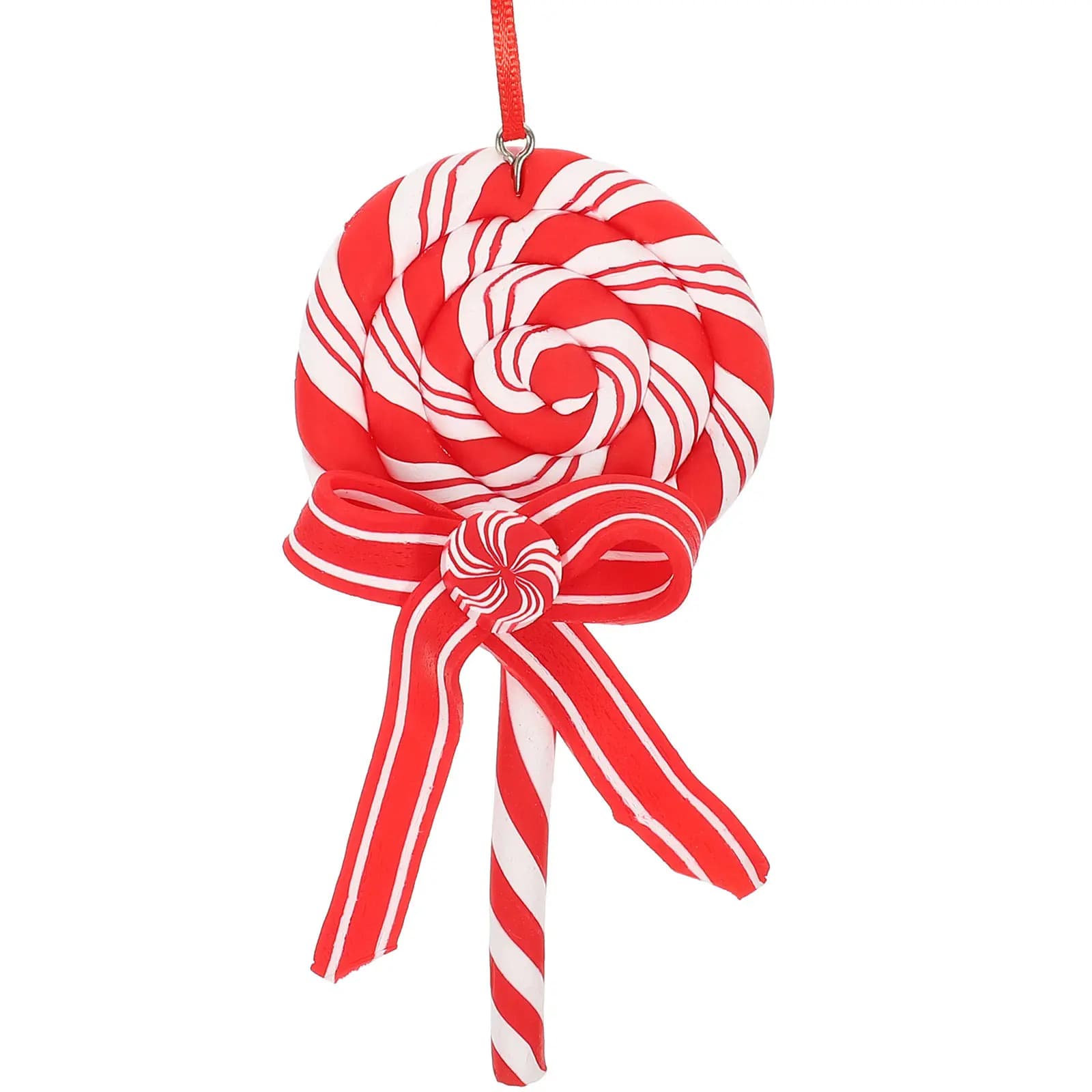 Ornamento Natalizio a Forma di Caramella in Argilla Polimerica Premium, Decorazione Festiva per Albero, Festa, Scrivania, Casa, Accessorio Natalizio