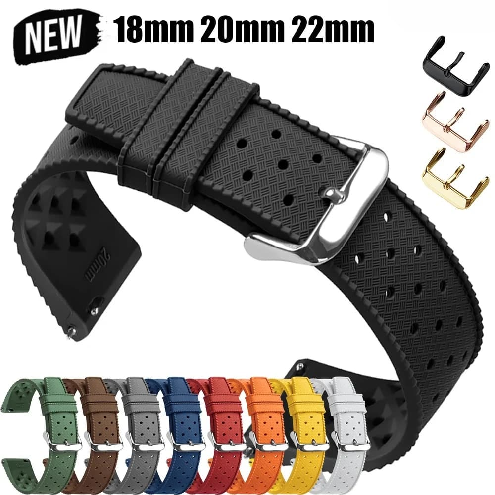 Cinturino per orologio in silicone tropicale a sgancio rapido 18mm 20mm 22mm cinturino per Oris per Seiko per cinturini per orologi intelligenti Citizen Rubber Tropic