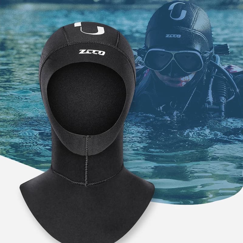 Cappuccio Subacqueo Unisex in Neoprene 3/5mm con Mantella, Attrezzatura Termica per Snorkeling, Cappello da Nuoto Invernale Caldo, Casco per Immersioni Profonde e Apnea
