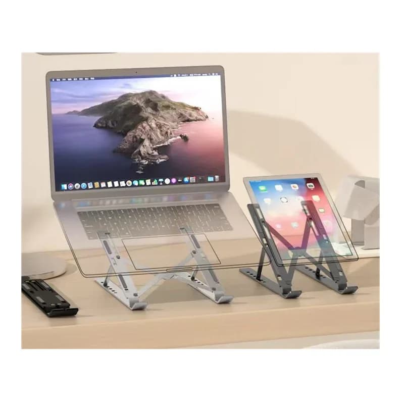 Portable ABS Laptop Stand - Foldable ergonomic stand for MacBook, Air, Pro, and all 10-17 inch laptops
