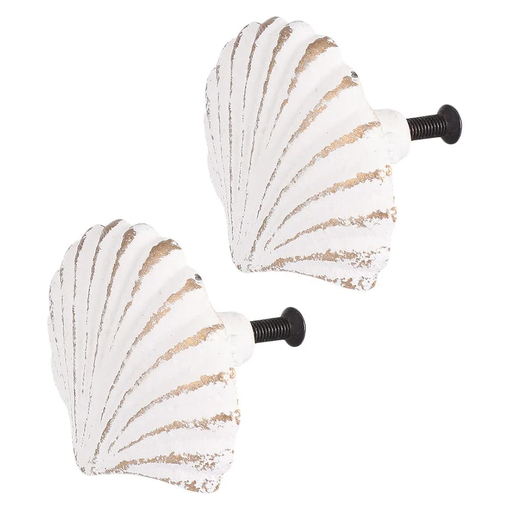2 Pezzi Maniglie a Forma di Conchiglia, Lavorazione Raffinata, Maniglia di Ricambio per Porte della Cucina e Cassettiere, Decorazione in Stile Spiaggia