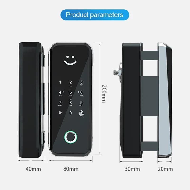 Smart Door Lock in vetro Scheda password impronta digitale APP meccanica Multi sblocco Modi Sistema di chiusura porta scorrevole fechadura eletronica