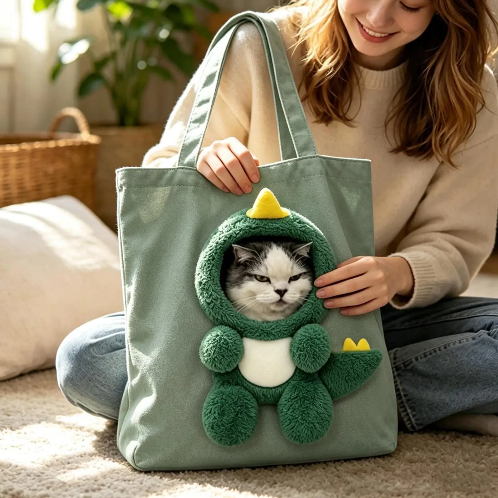 Dog Carrier Cute Funny Breathable Non Slip Soft Relief Tote Puppy Carrier Pet Travel Bag for Kitten Small Animal Outdoor Picnic