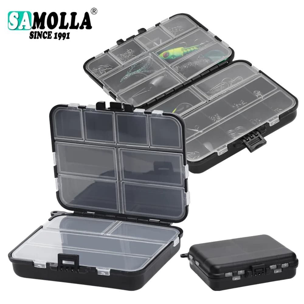 Samolla Scatola porta attrezzi da pesca impermeabile con scomparti multipli per esche, ami, piccoli accessori da pesca, attrezzatura da pescatore per esterni