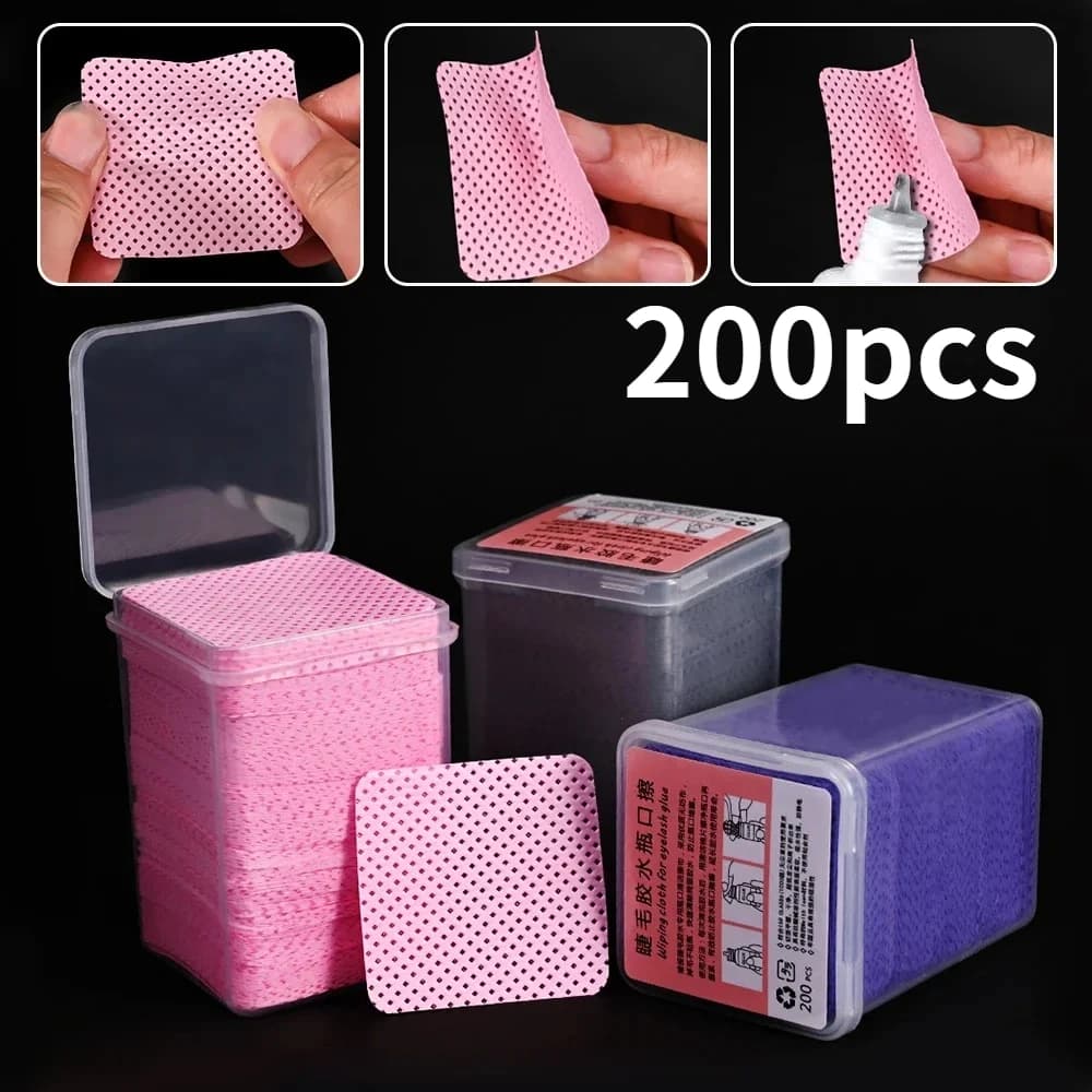 Wholesale 200 Pz/Box Nail Eyelash Collar Puliti Gel Polish Remover Hairless Paper Clean Manicure Makeup Cleaning Tools