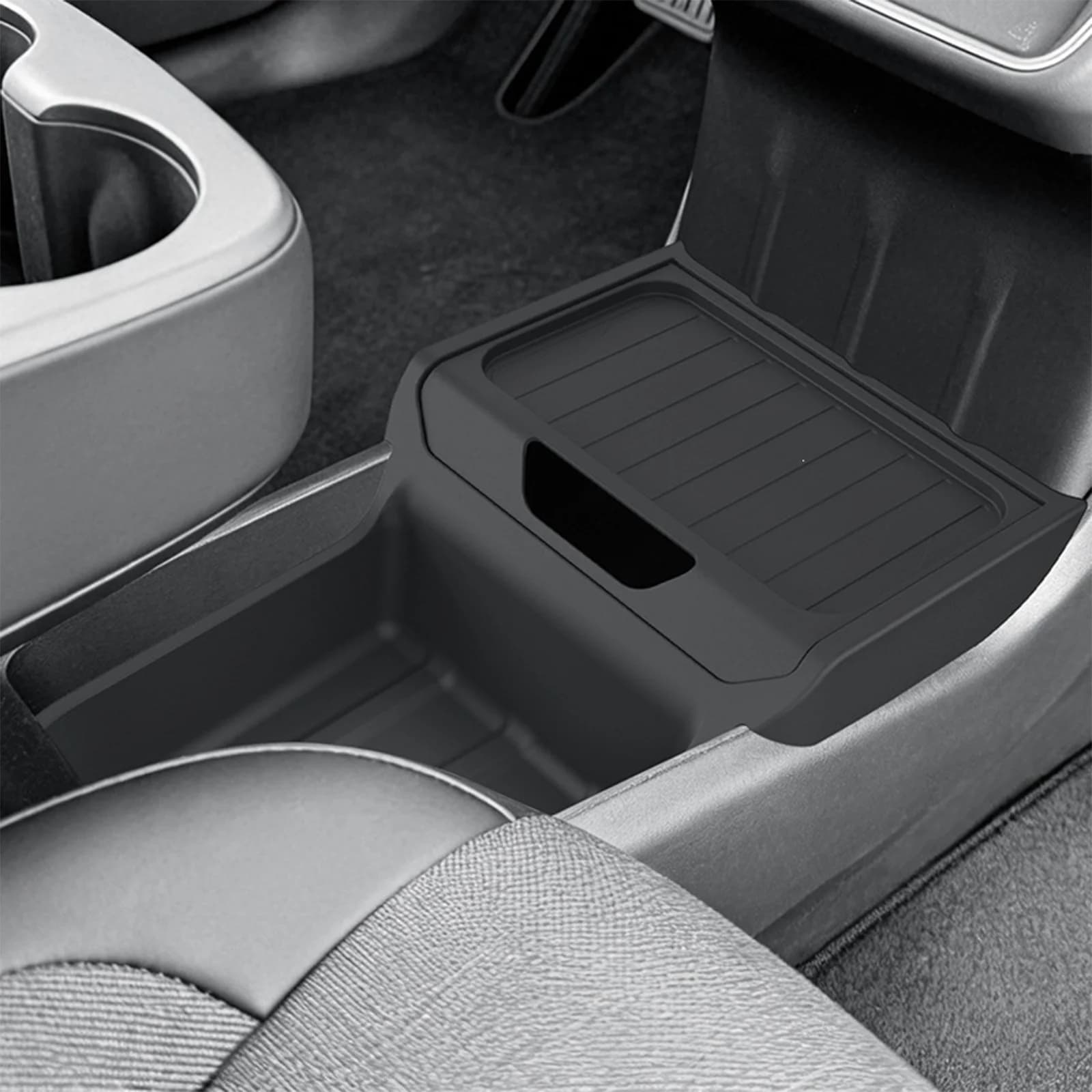 Organizer per Vano Portaoggetti Inferiore Centrale per Tesla Model Y Juniper Standard 2026 2025, Scatola Portaoggetti Inferiore per Console Centrale in TPE Facile da Pulire