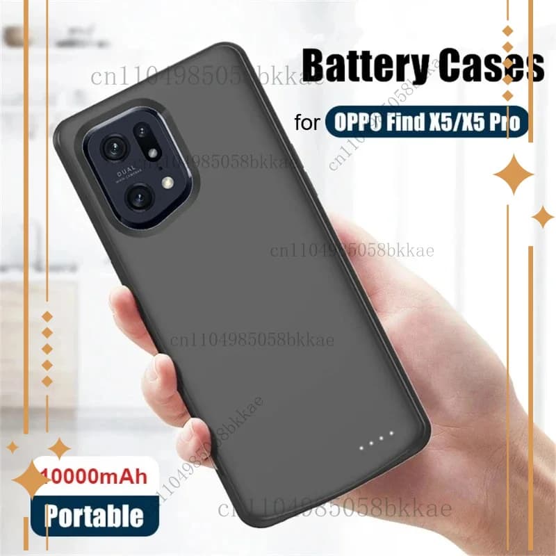 Custodie per caricabatteria da 10000 mAh per OPPO Find X5 Pro Batteria esterna Power Bank Coperchio di ricarica per OPPO Find X5 Power Bank Case